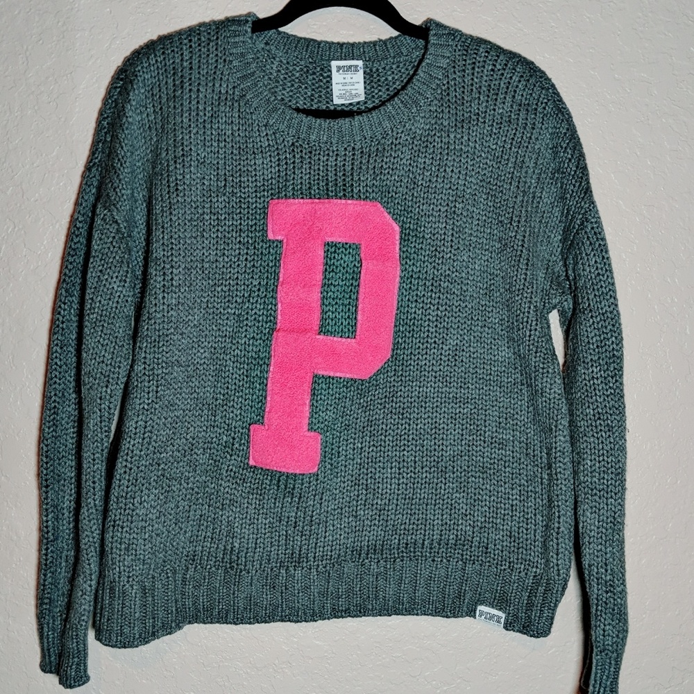 Pink VS gray knitted sweater with a P size M